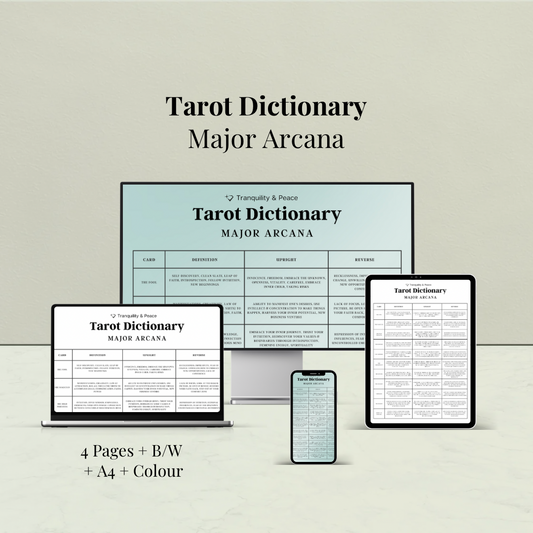 Tarot Major Arcana Guide Sheet