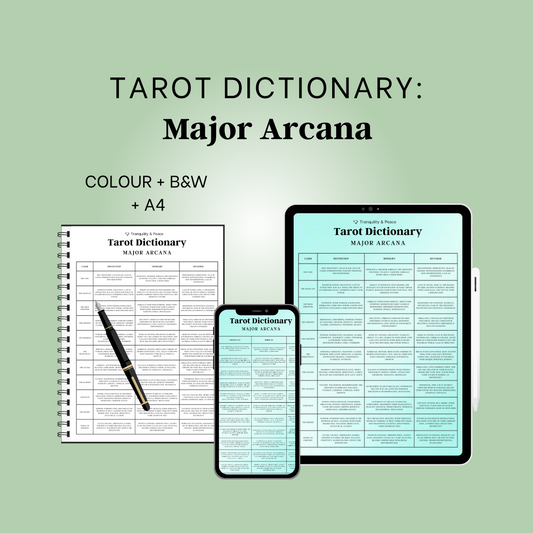 Tarot Major Arcana Guide Sheet