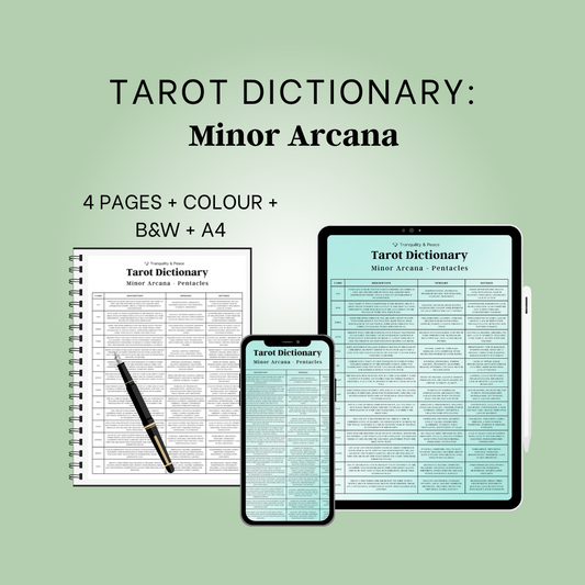 Tarot Minor Arcana Guide Sheet